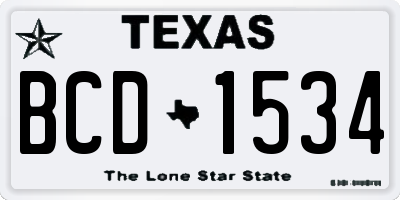 TX license plate BCD1534