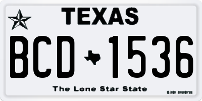 TX license plate BCD1536