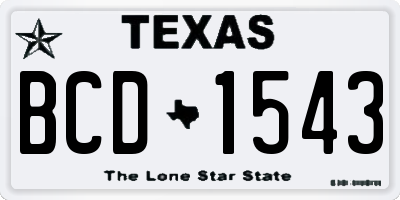 TX license plate BCD1543