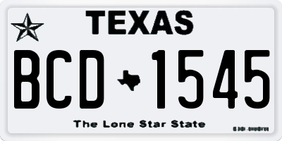 TX license plate BCD1545