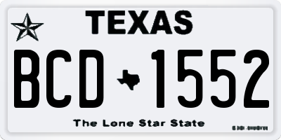 TX license plate BCD1552