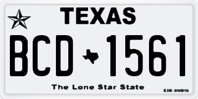 TX license plate BCD1561