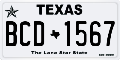 TX license plate BCD1567