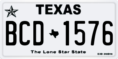 TX license plate BCD1576