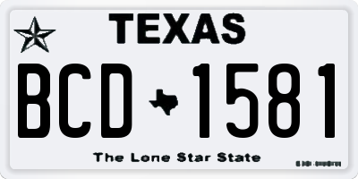 TX license plate BCD1581