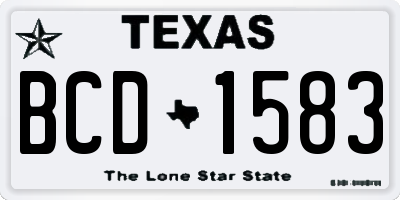 TX license plate BCD1583