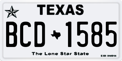 TX license plate BCD1585