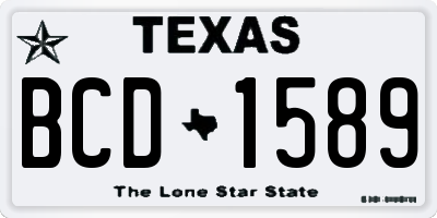 TX license plate BCD1589
