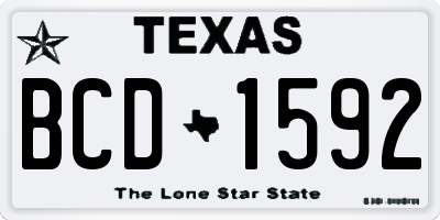 TX license plate BCD1592