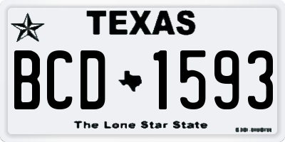TX license plate BCD1593