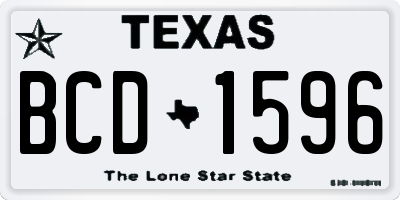TX license plate BCD1596