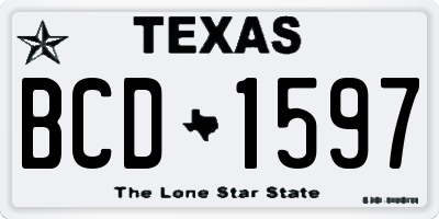 TX license plate BCD1597