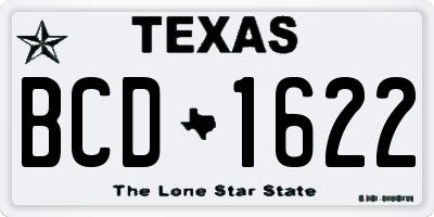 TX license plate BCD1622