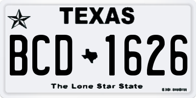TX license plate BCD1626