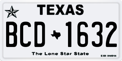 TX license plate BCD1632