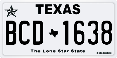 TX license plate BCD1638