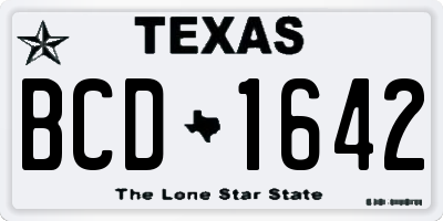 TX license plate BCD1642