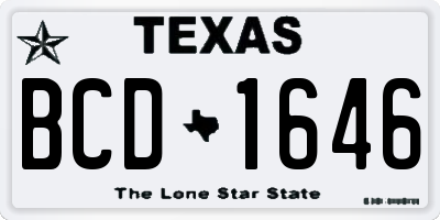 TX license plate BCD1646