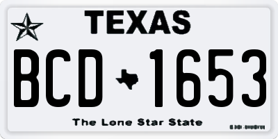 TX license plate BCD1653