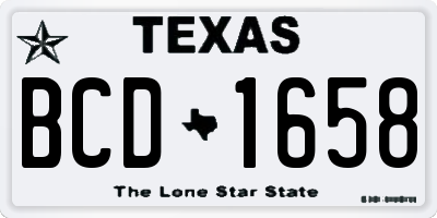 TX license plate BCD1658