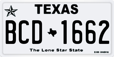 TX license plate BCD1662