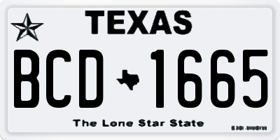TX license plate BCD1665