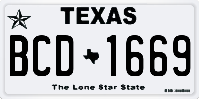 TX license plate BCD1669