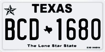 TX license plate BCD1680