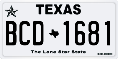 TX license plate BCD1681