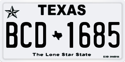 TX license plate BCD1685