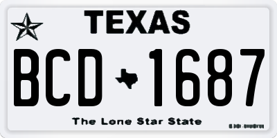 TX license plate BCD1687