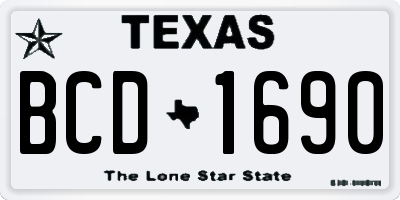 TX license plate BCD1690