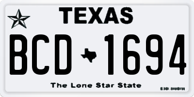 TX license plate BCD1694