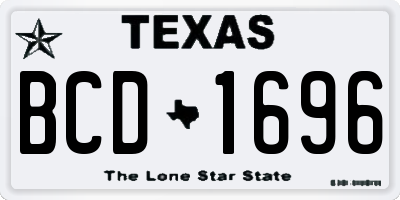 TX license plate BCD1696