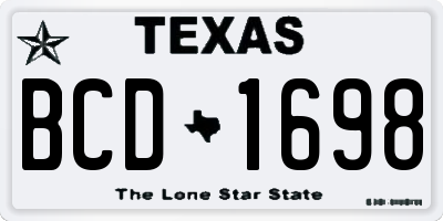 TX license plate BCD1698