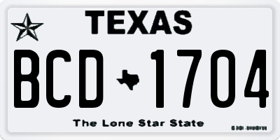 TX license plate BCD1704