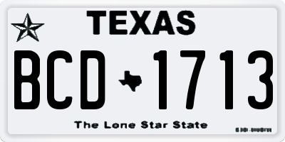TX license plate BCD1713