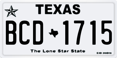 TX license plate BCD1715