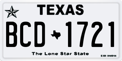 TX license plate BCD1721