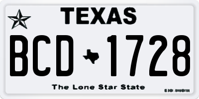 TX license plate BCD1728