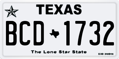 TX license plate BCD1732