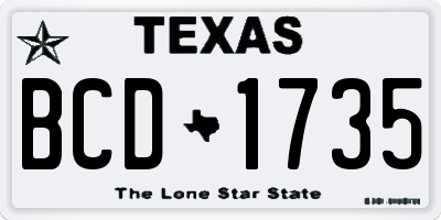 TX license plate BCD1735