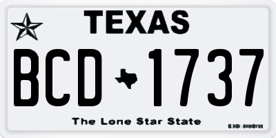 TX license plate BCD1737