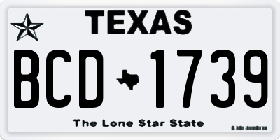 TX license plate BCD1739