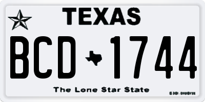 TX license plate BCD1744