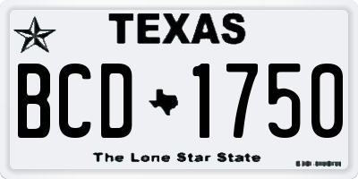 TX license plate BCD1750