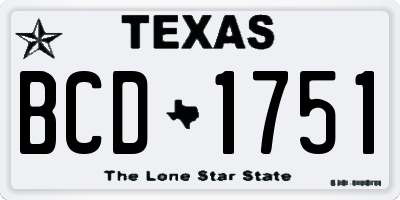 TX license plate BCD1751