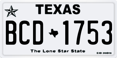 TX license plate BCD1753