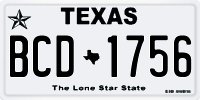 TX license plate BCD1756