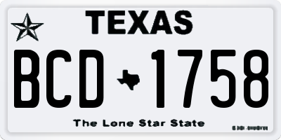 TX license plate BCD1758